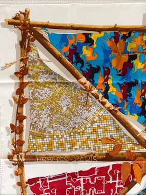 Hermes “Le Robinson Chic” silk twill scarf